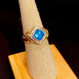 Sterling Silver W/ 18k Gold - Blue Topaz - 1 Available